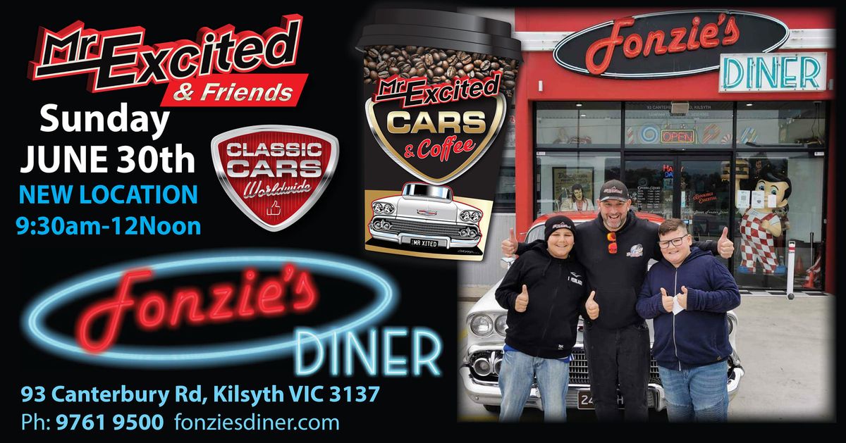 Mr Excited \ud83d\ude0e Car's & Coffee at the Fonzies Diner 30th June 