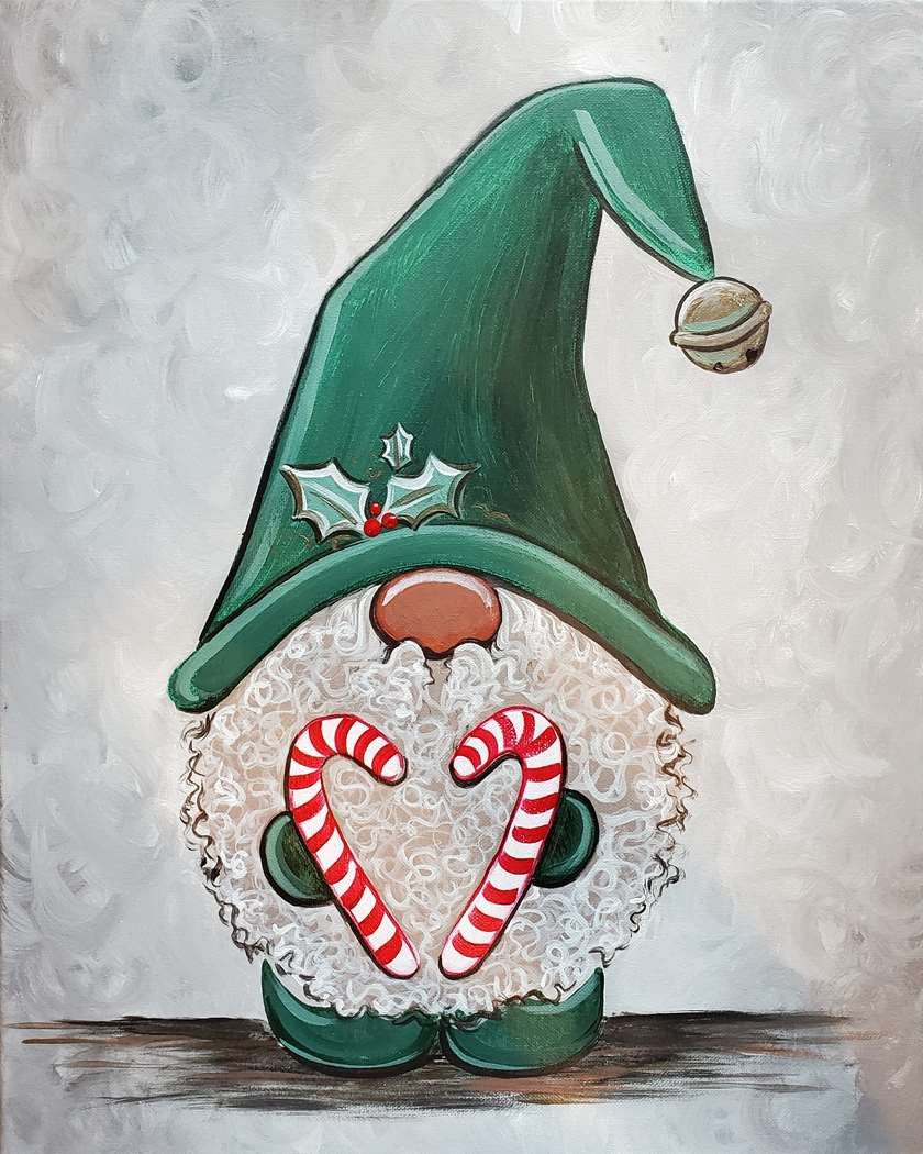 Candy Cane Gnome-Paint Party