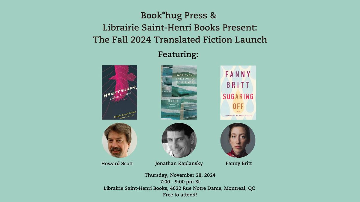 Book*hug Press Fall 2024 Translated Fiction Launch