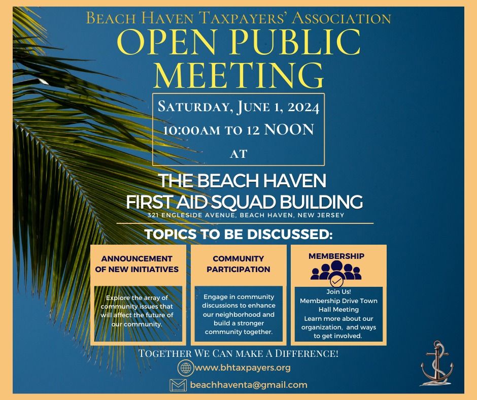 Beach Haven Taxpayers Association Open Public Meeting