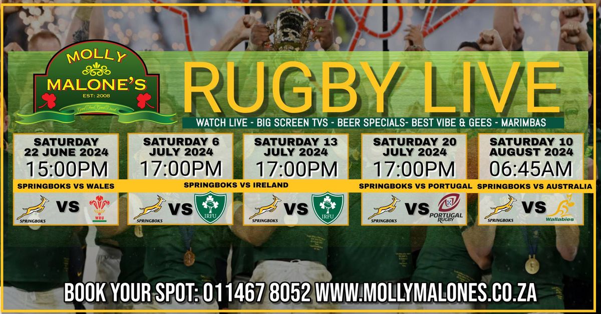Springbok Rugby Live @ Mollys!