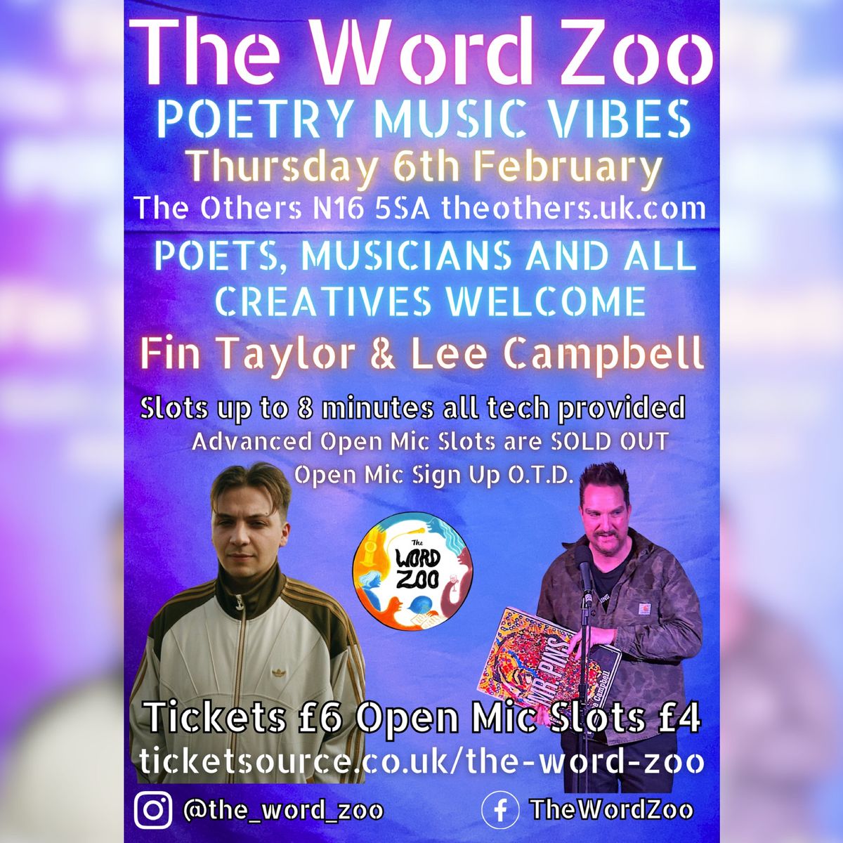 The Word Zoo - Fabulous February Ft. Fin Taylor & Lee Campbell (POETRY, MUSIC AND VIBES)