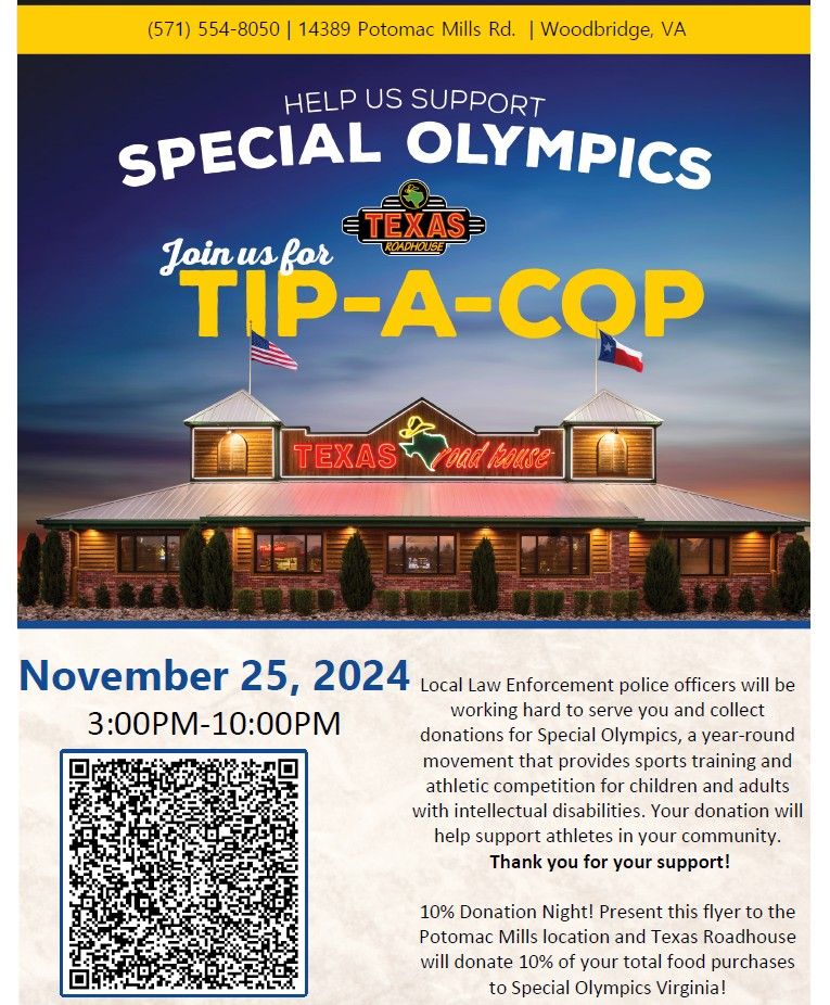 Tip a Cop at Potomac Mills Texas Roadhouse