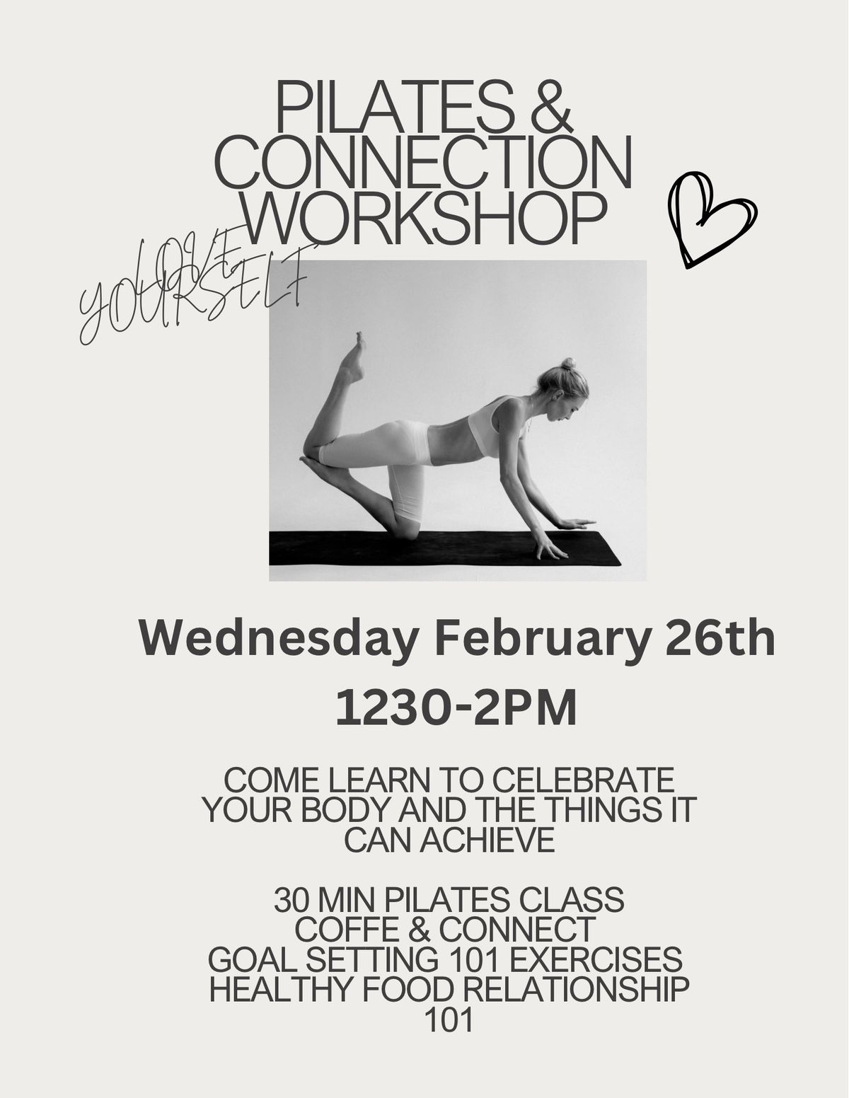 Pilates & Connect: LOVE YOURSELF workshop