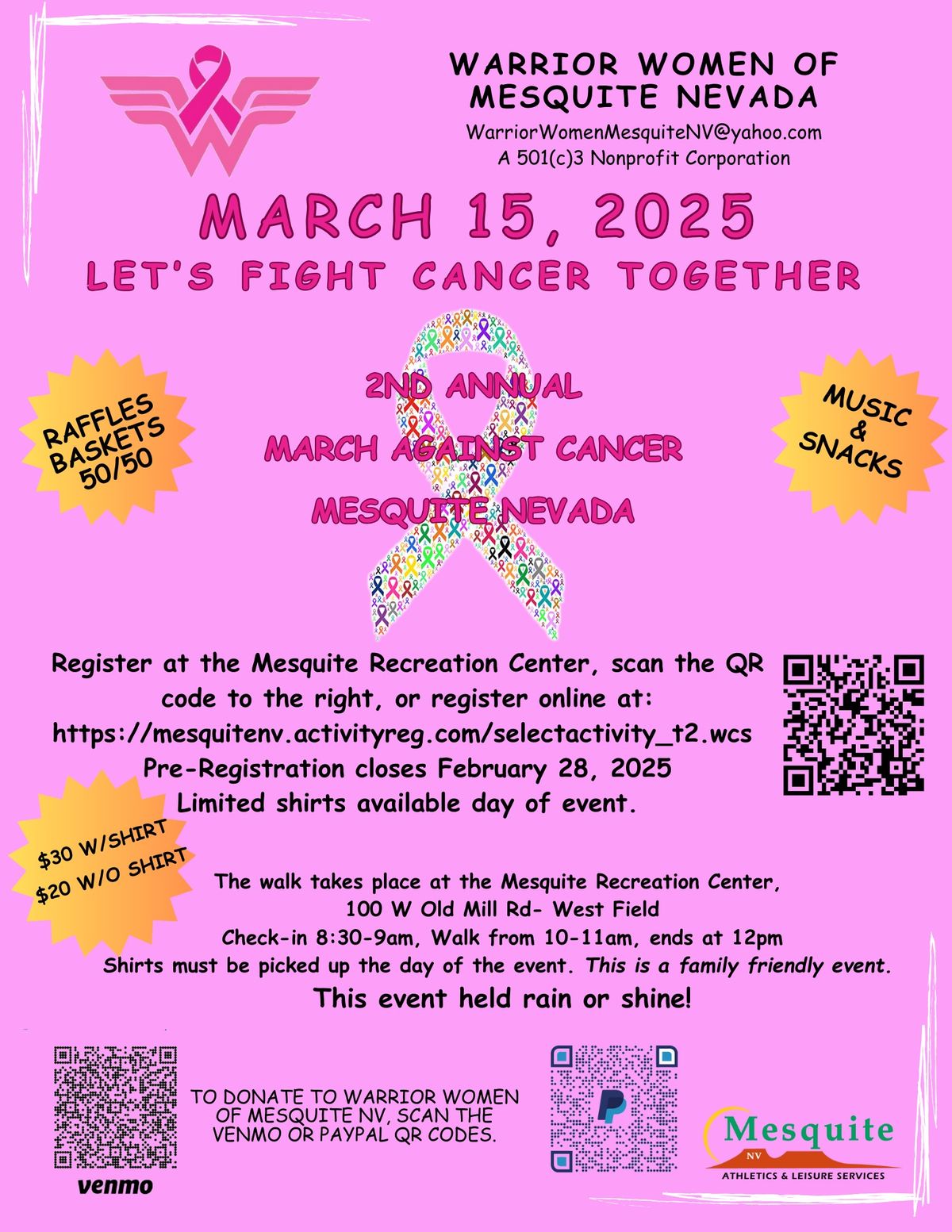 2nd Annual March Against Cancer Mesquite Nevada 