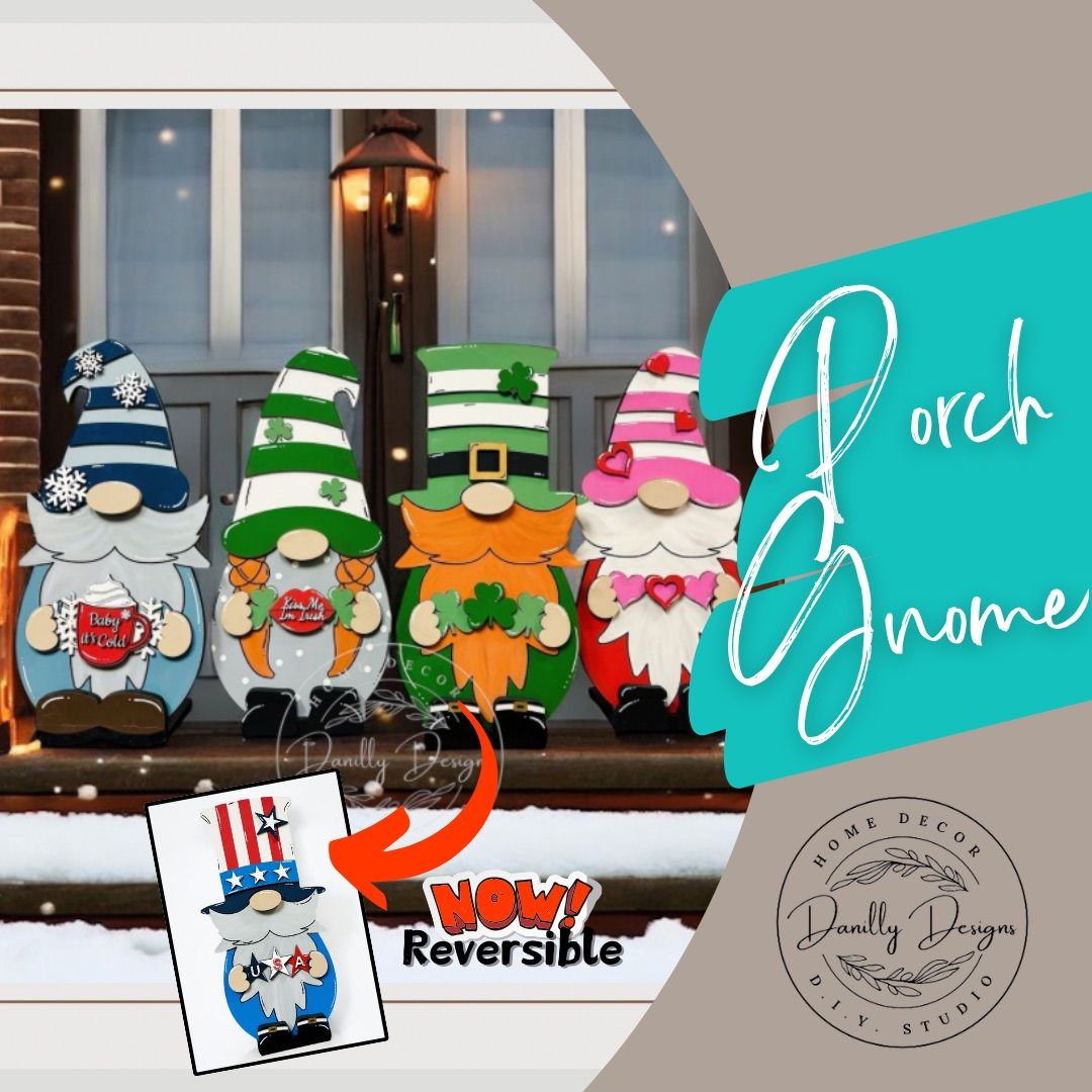 Valentine\/St Patrick\u2019s\/Winter Porch Gnome