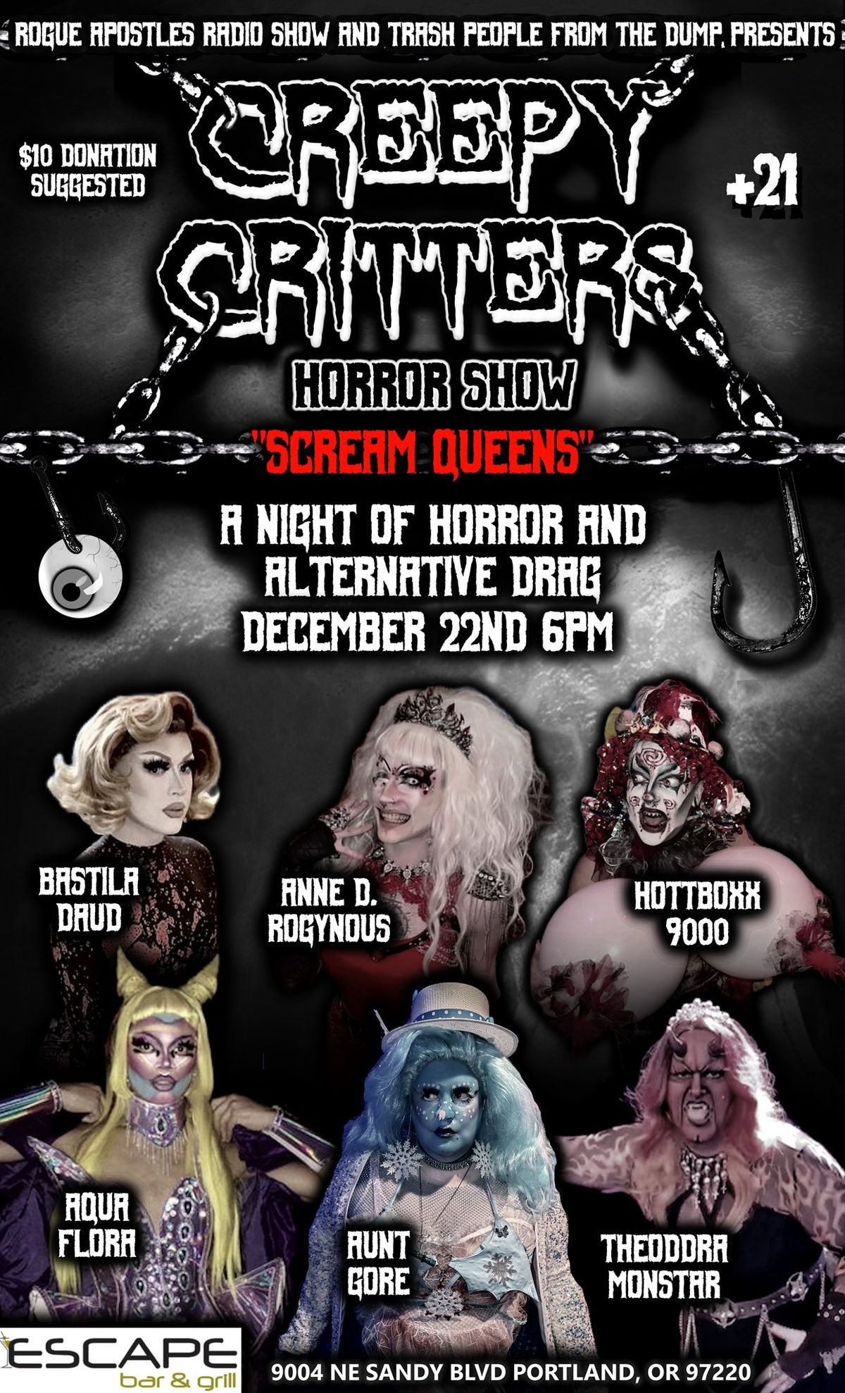 Creepy Critters Horror Show December 22nd