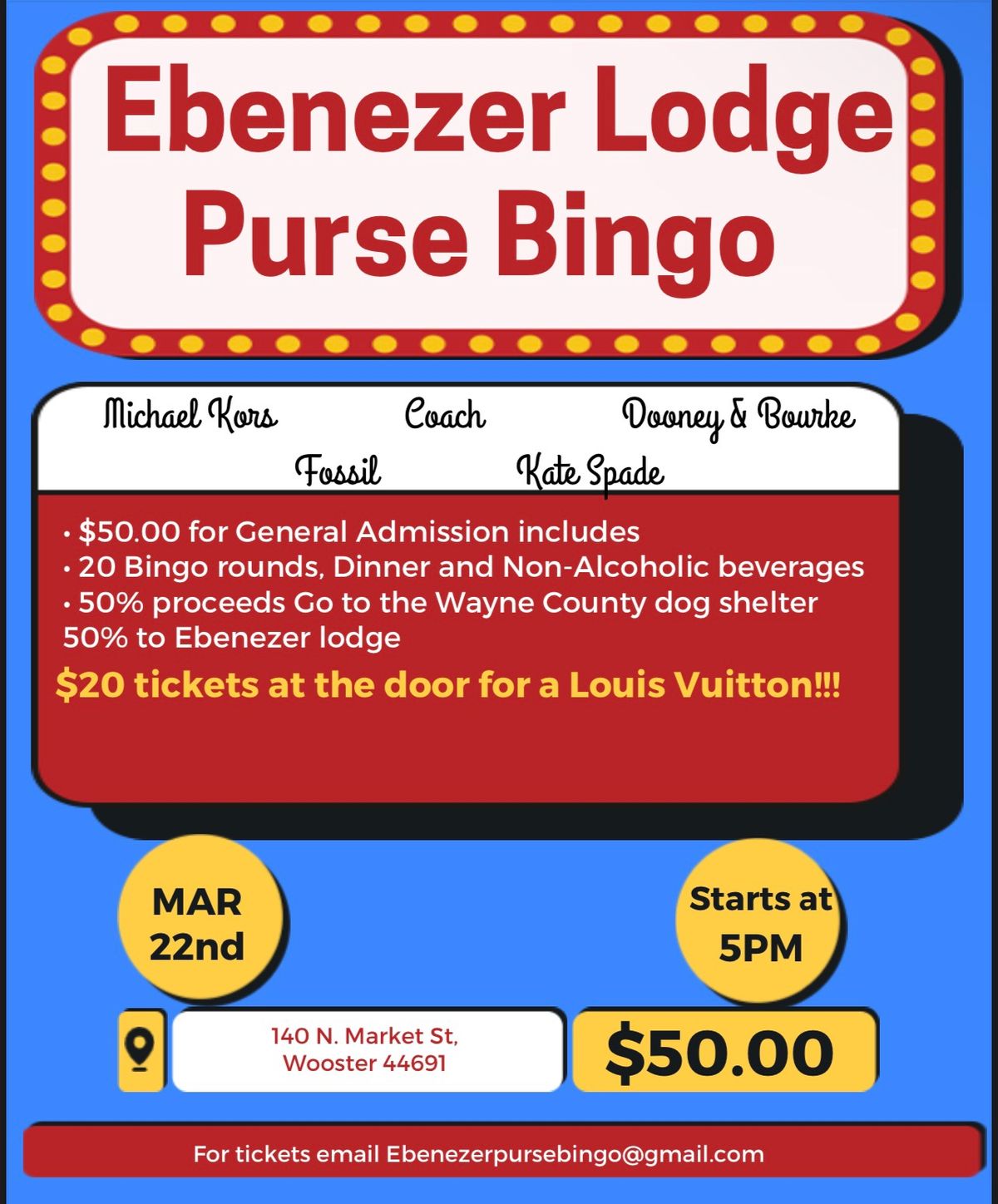 Ebenezer Purse Bingo