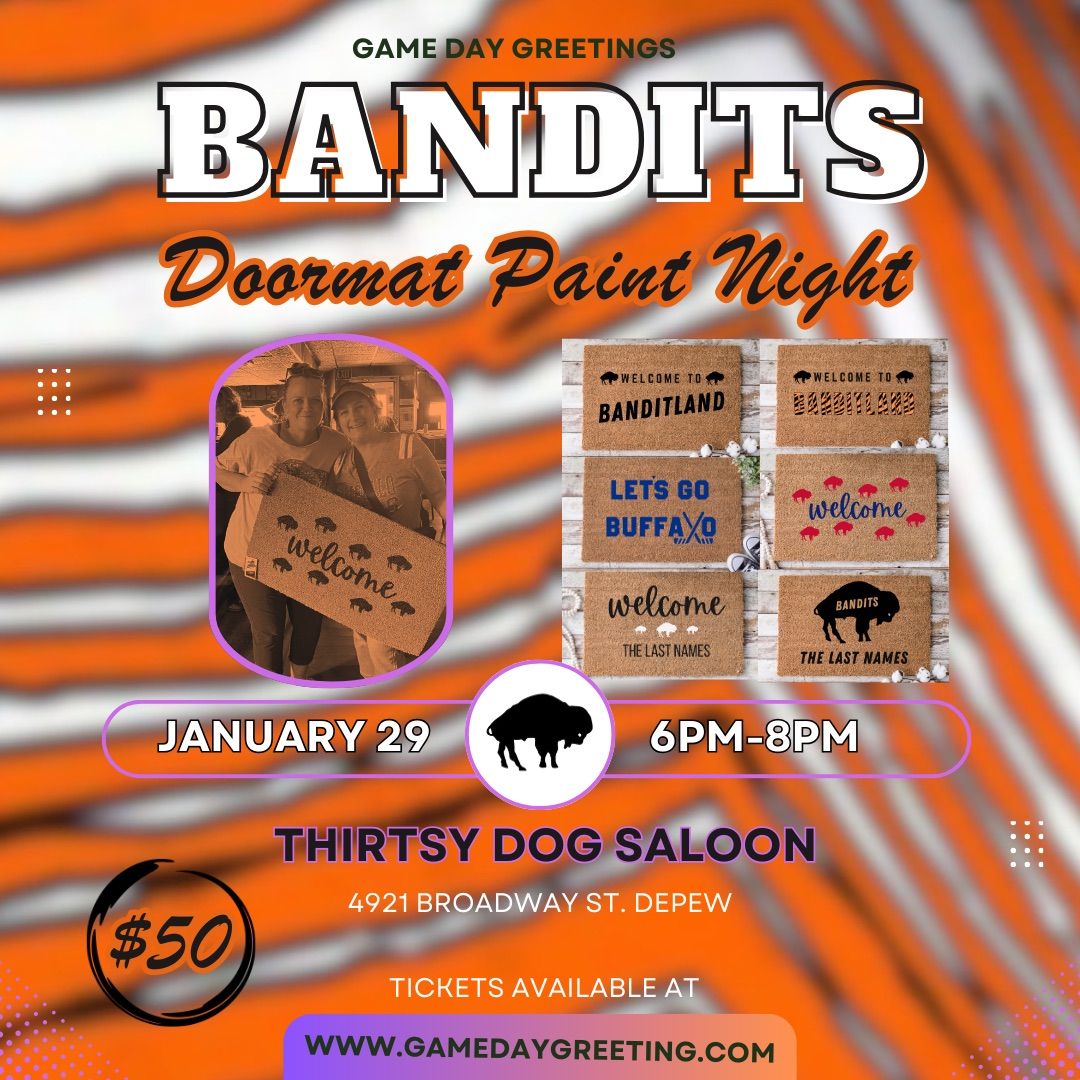 Bandits & Buffalo Teams Doormat Paint Night