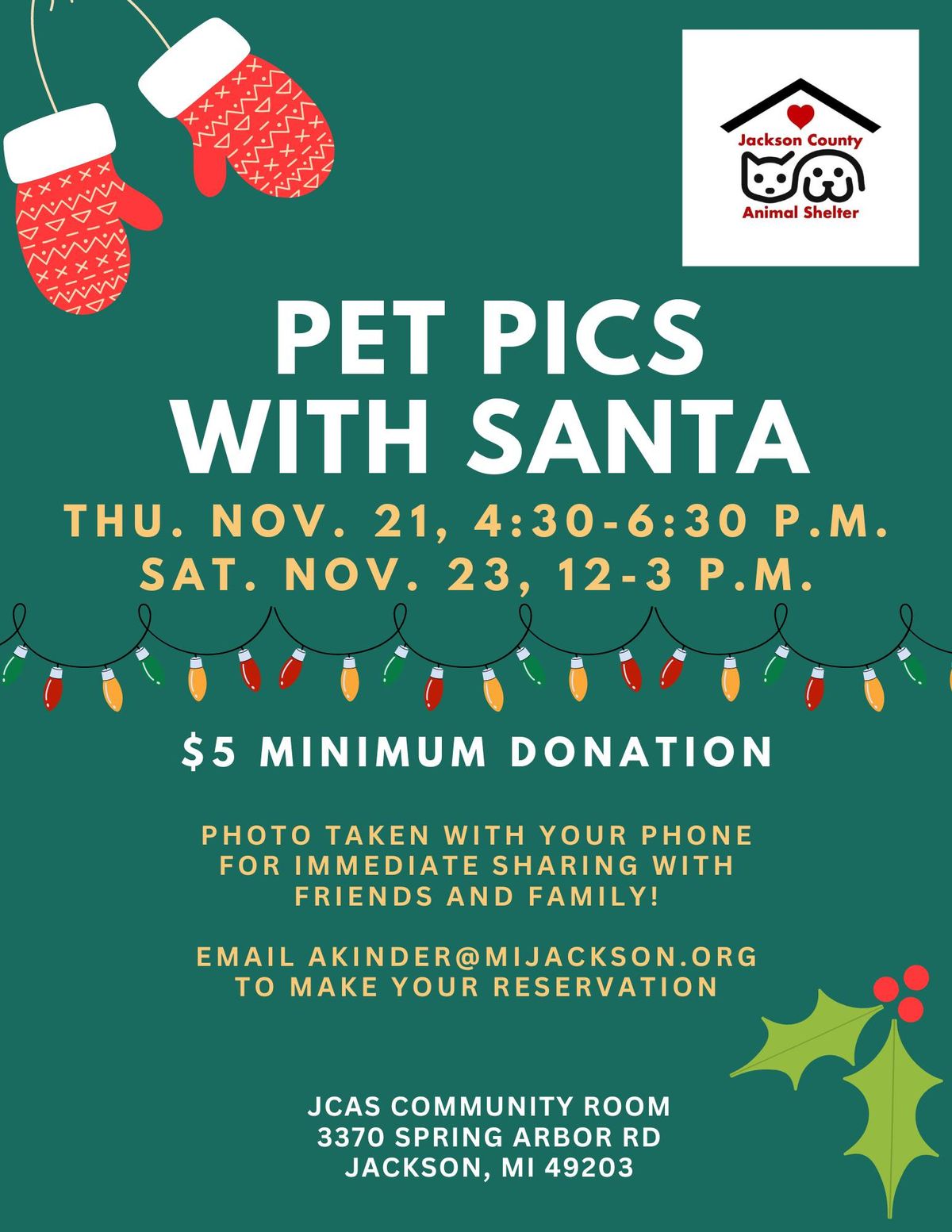 Pet Pictures with Santa