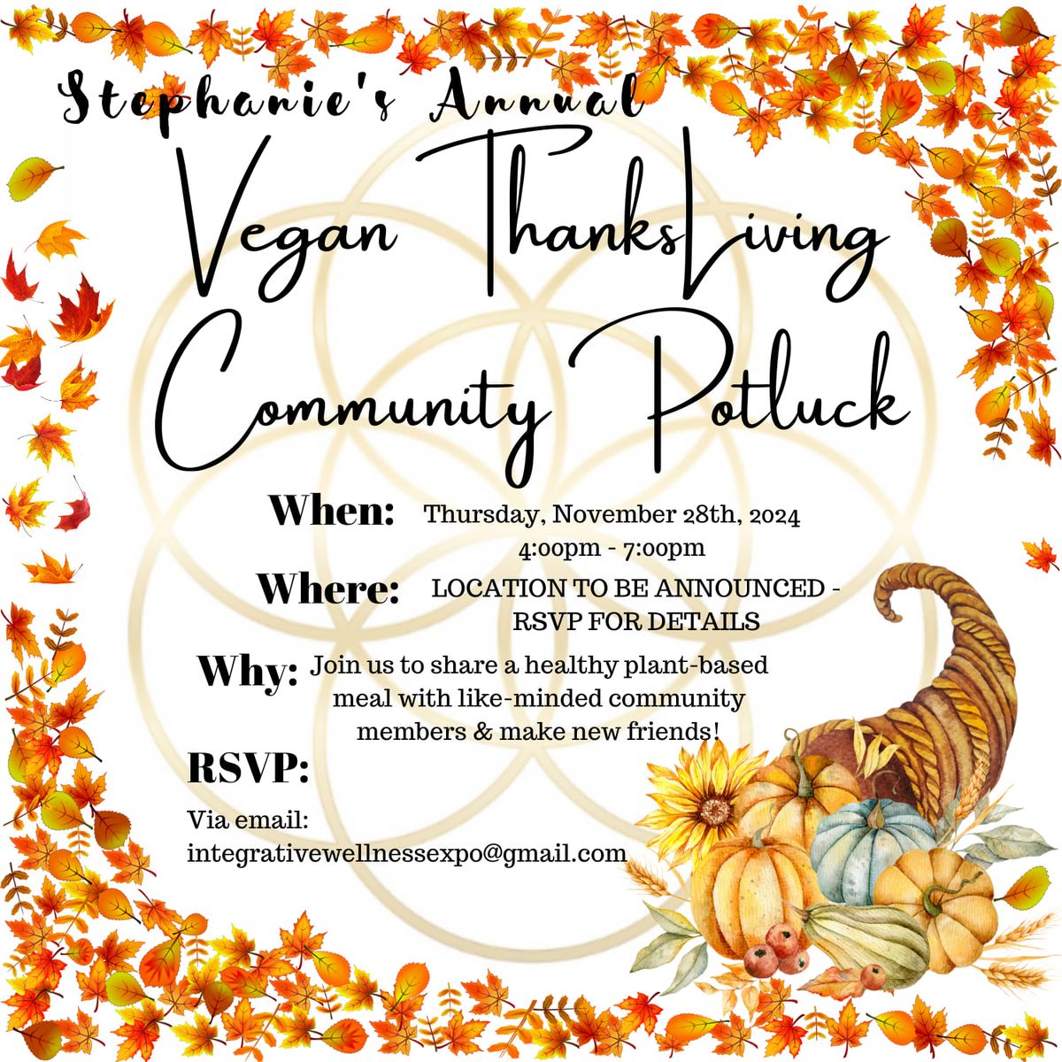 11th Annual Vegan ThanksLiving Community Potluck