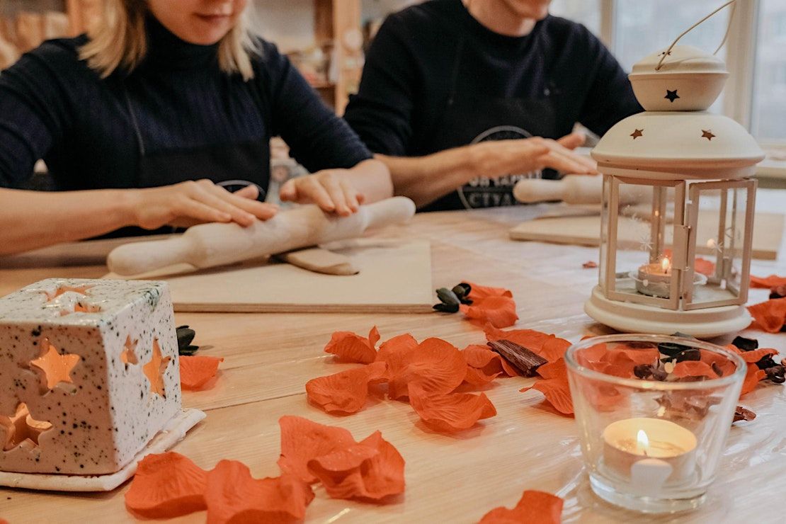Halloween Pottery Class for Couples Jackolantern Downtown, 40