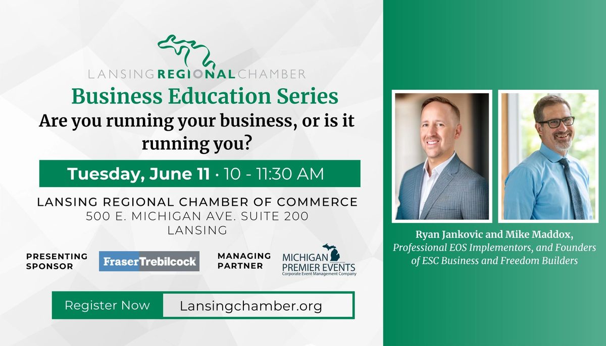 June Business Education Series: Are you running your business, or is running you? 