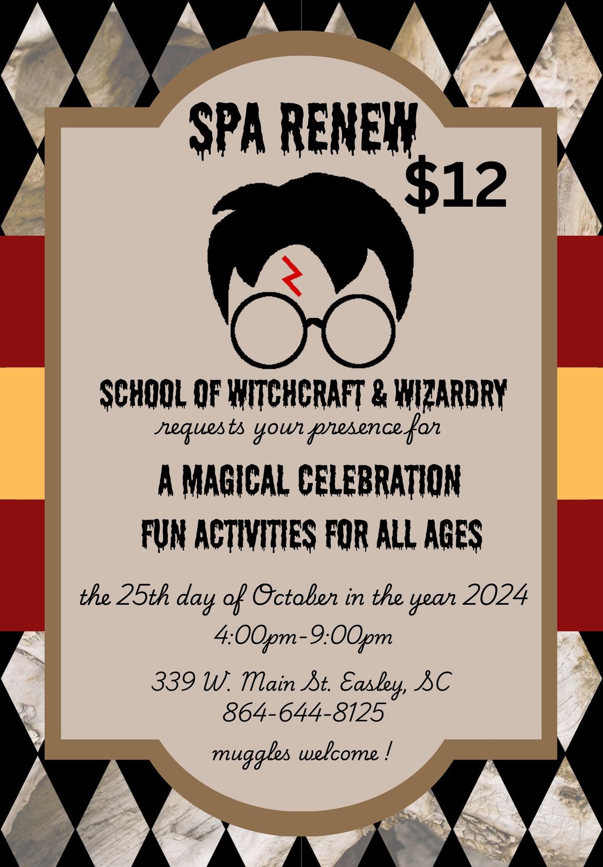 Spa Renew School of Witchcraft & Wizardry Halloween Event 