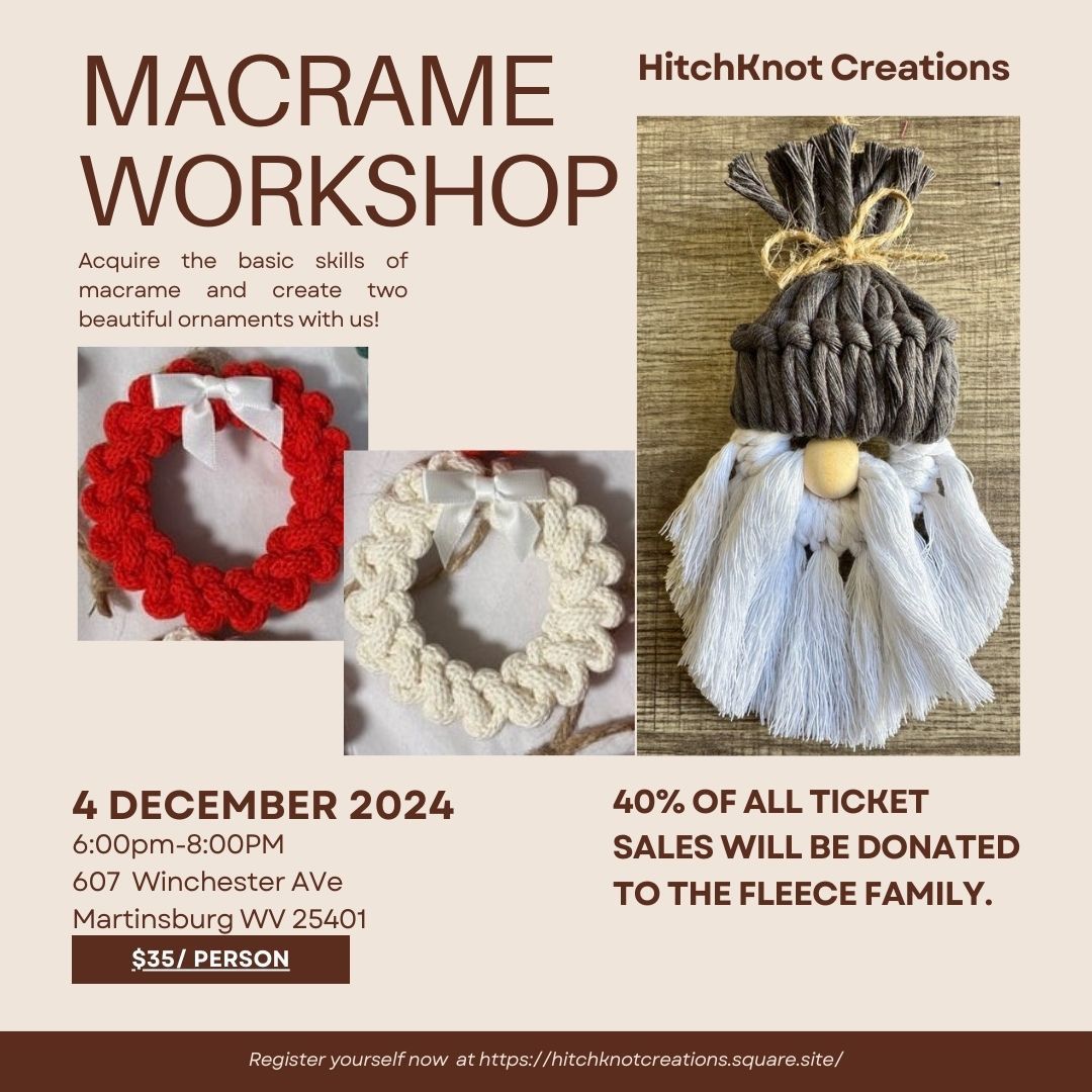 Macrame Workshop - Gnome and Wreath ornament