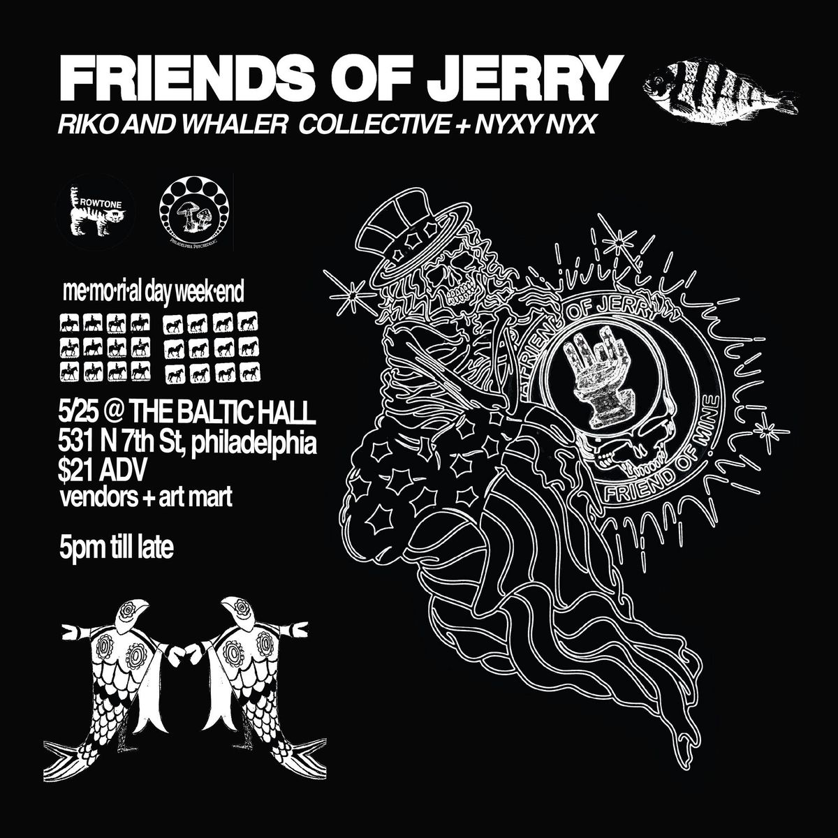 Friends of Jerry @ The Baltic Hall W\/ Riko and Whaler Collective and Nyxy Nyx
