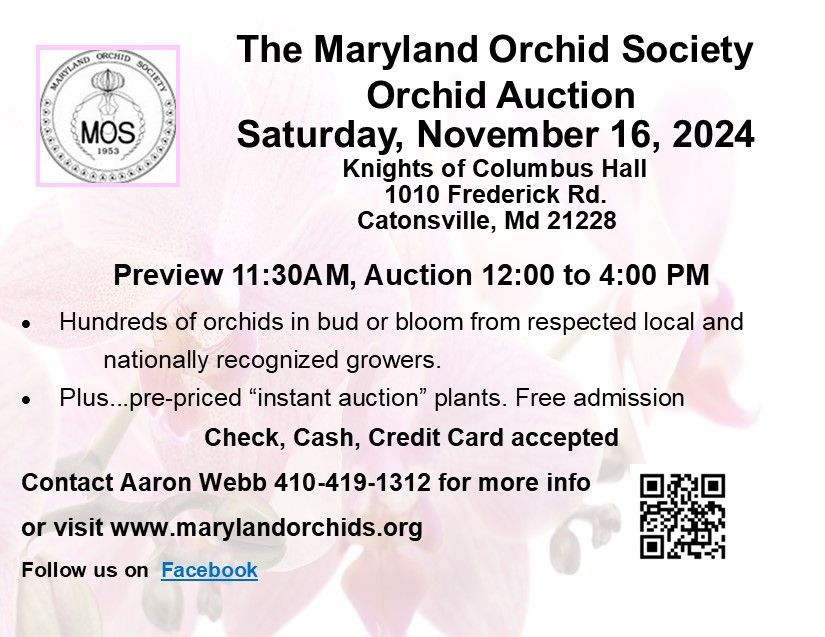 The Maryland Orchid Society Annual Orchid Auction