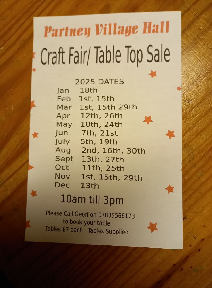 Craft Fair Tabletop Sale