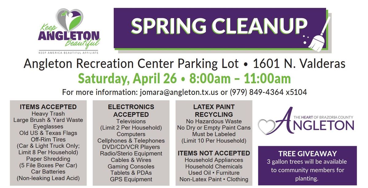 Keep Angleton Beautiful Spring Cleanup 