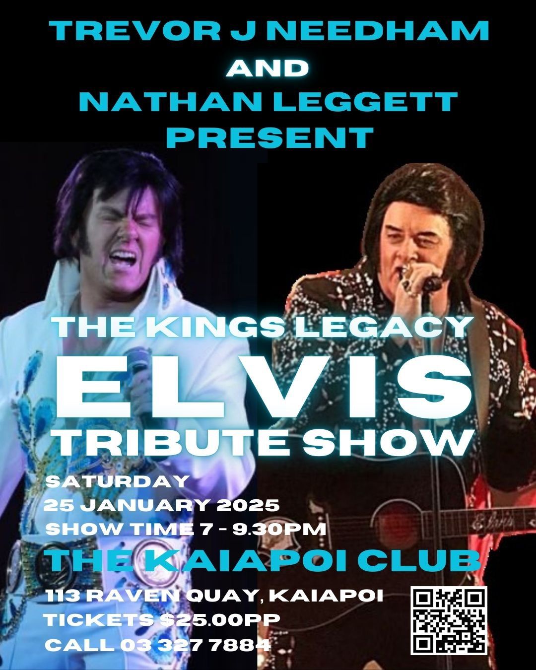 The Kings Legacy Elvis tribute show at the Kaiapoi Club 