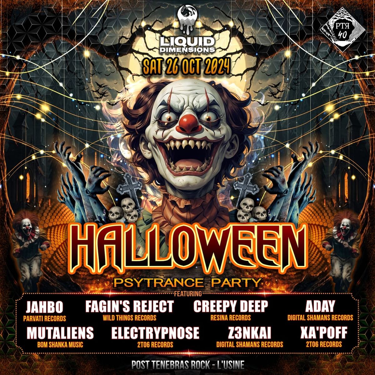  Halloween Psytrance Party by Liquid Dimensions | PTR Usine Gen\u00e8ve