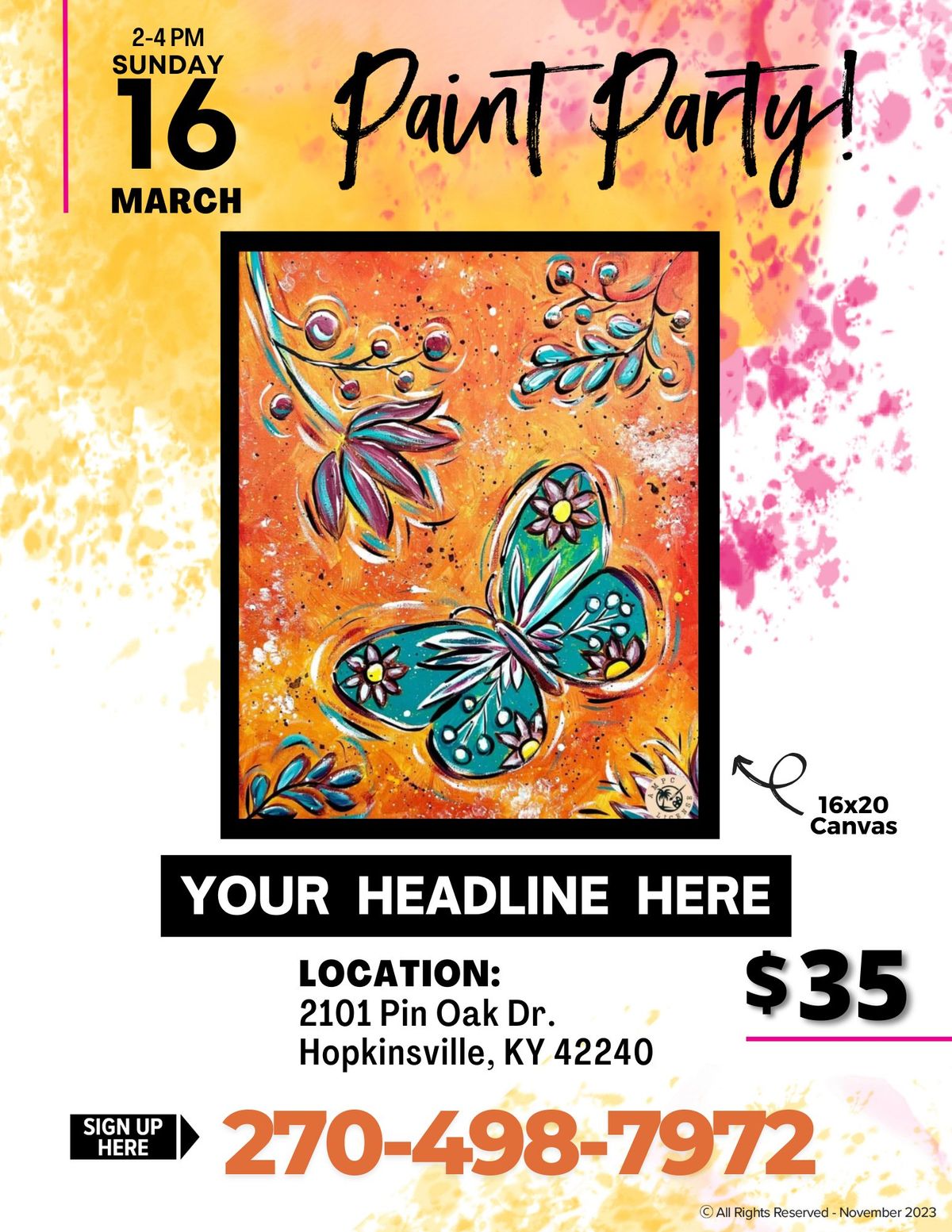 Butterfly Siesta Paint Party