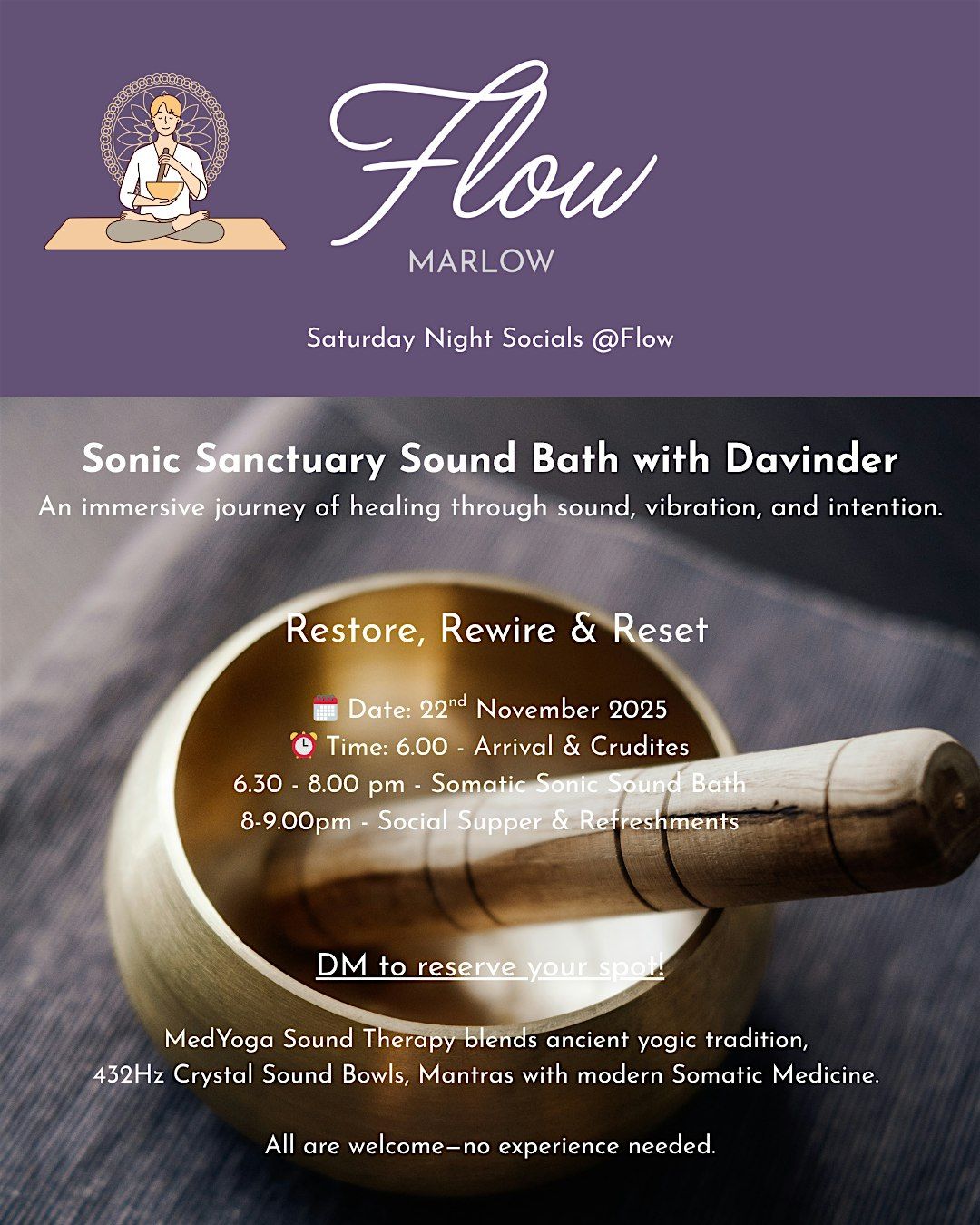 Sonic Sound Bath and Supper with Davinder
