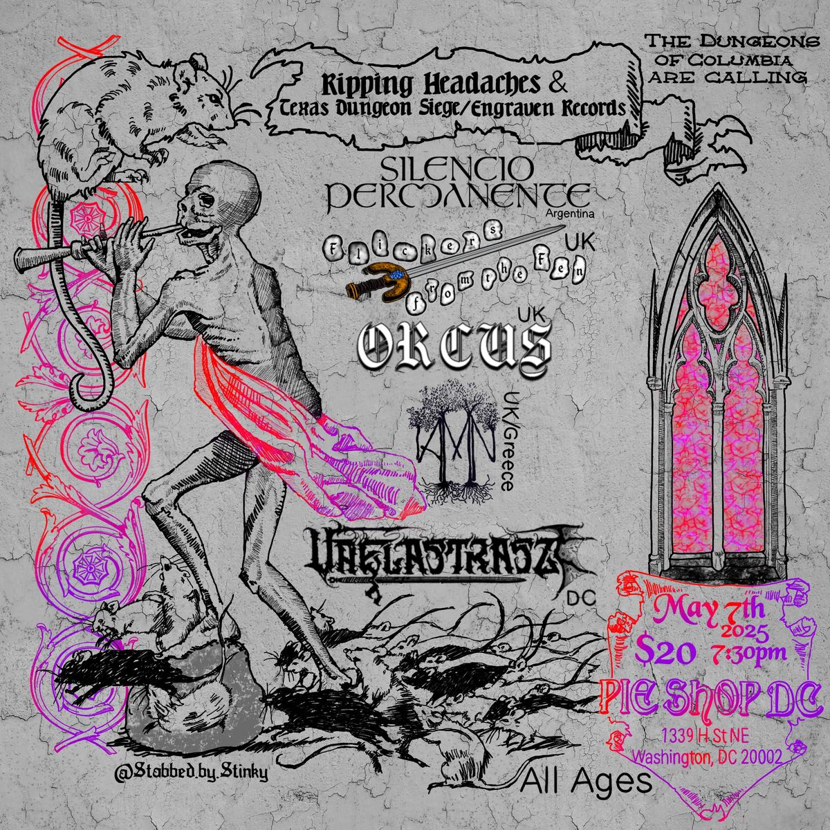 5\/7: Silencio Permanente, Flickers from the Fen, Orcus, Amn, Vaelastrasz @ Pie Shop DC