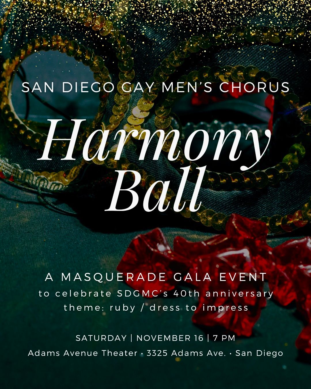 Harmony Ball: A Masquerade Gala Fundraiser for SDGMC