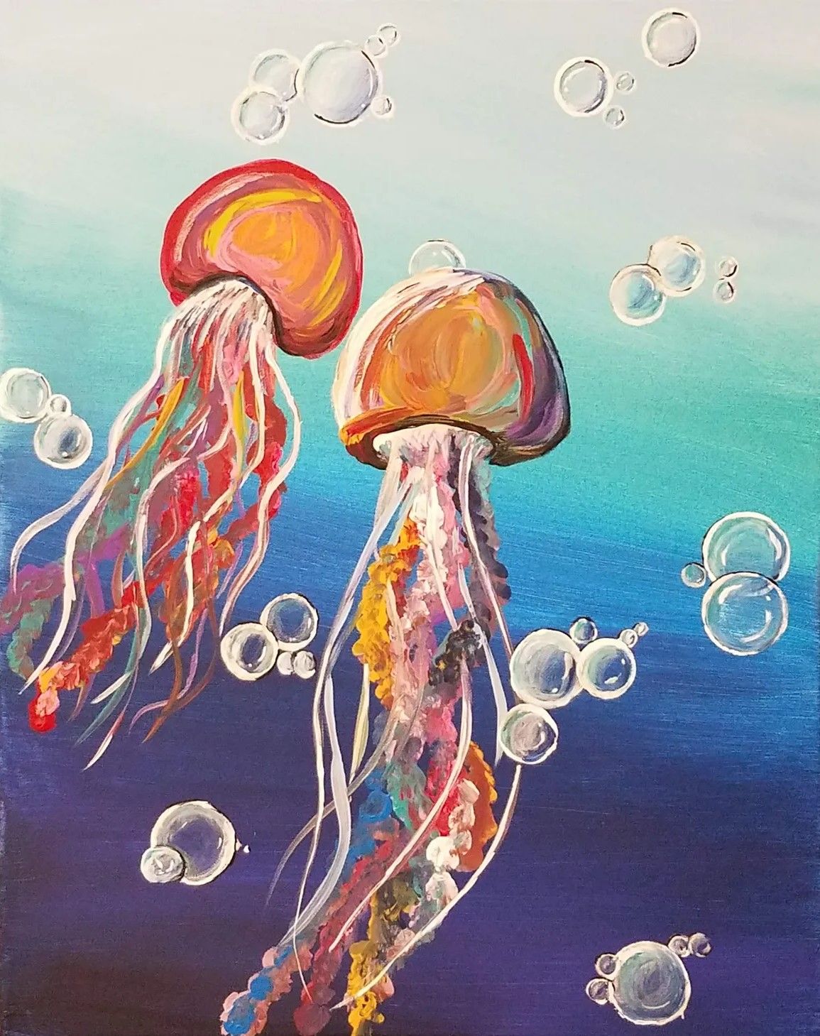 Colorful Jellyfish Paint & Sip