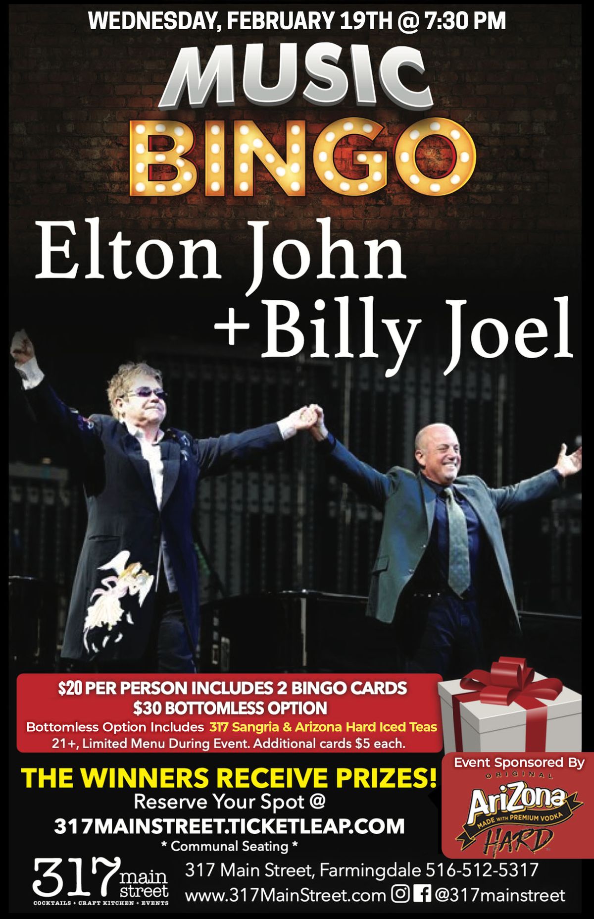 Billy Joel & Elton John Music Bingo