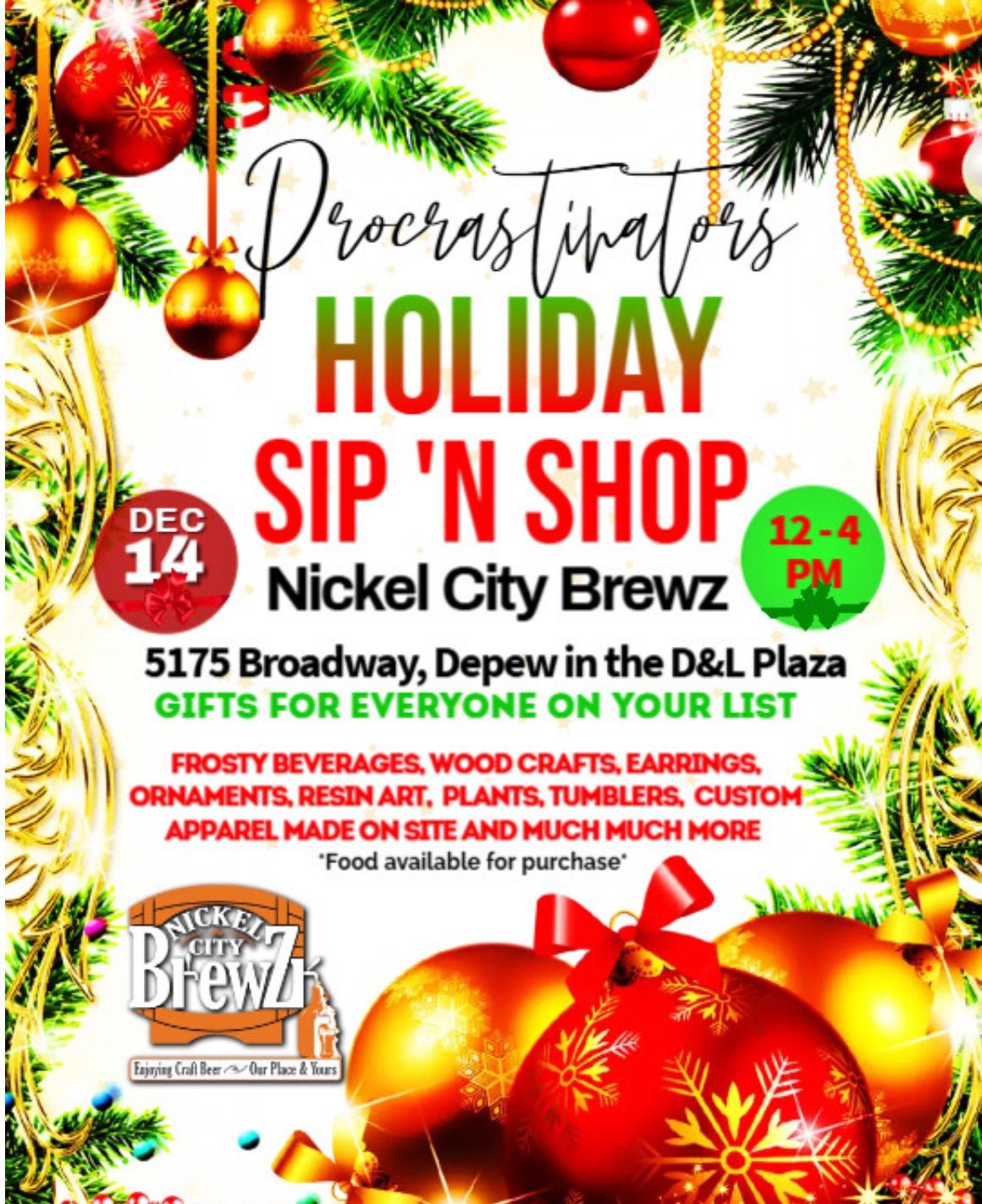 Holiday Sip N Shop