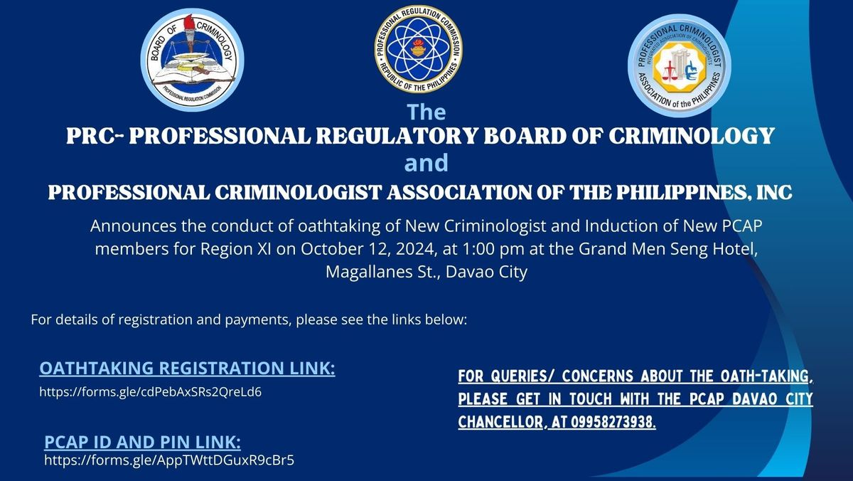 Oathtaking Ceremony for Criminologists Licensure Examination Passers