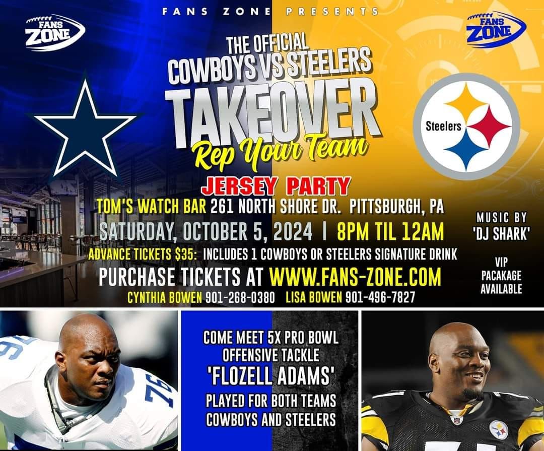 Cowboys vs Steelers Takeover Party