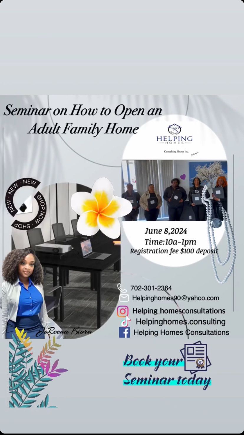 Seminar How to Open an Adult Family Home