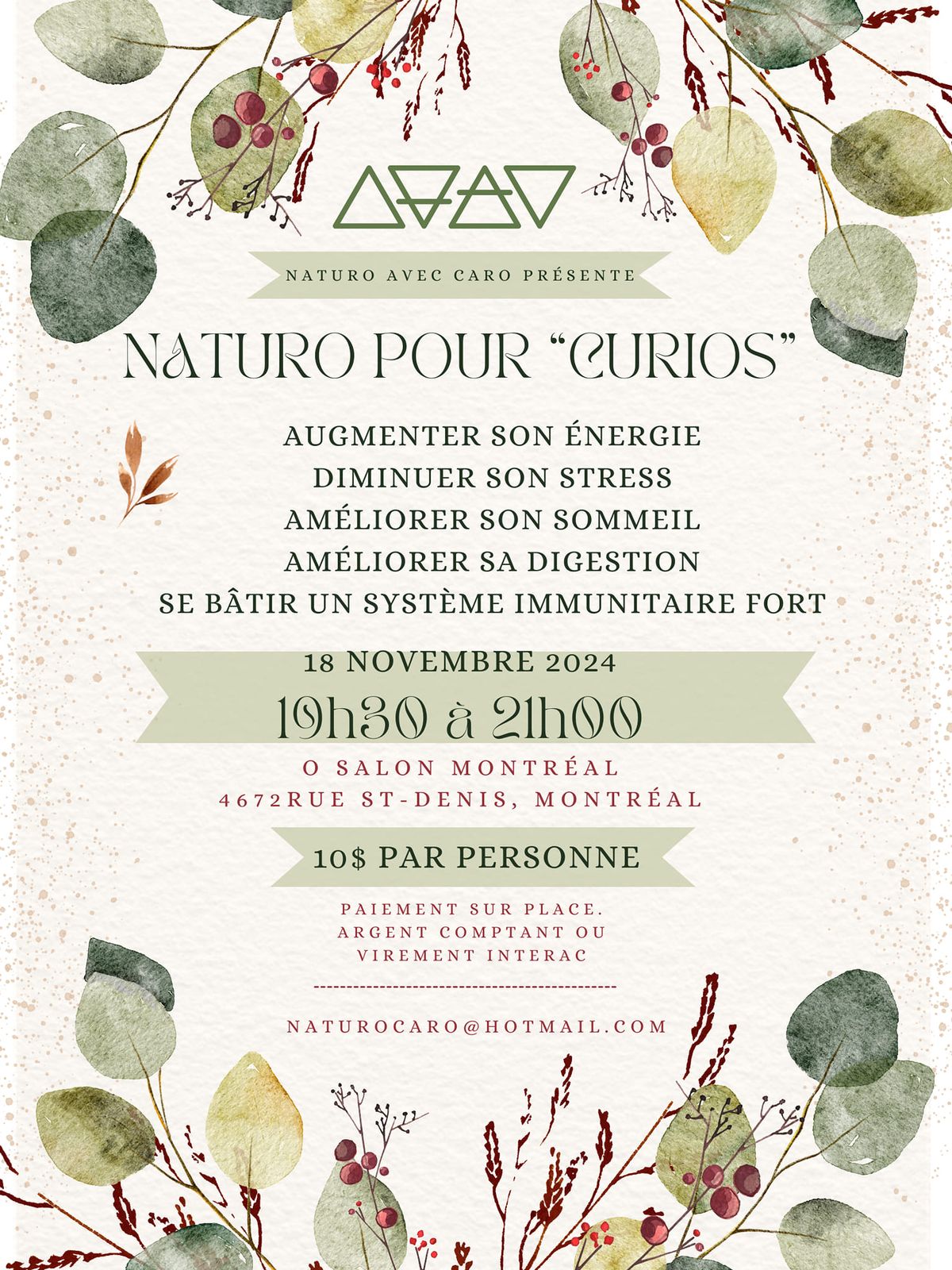 Atelier "Naturo pour Curios" pr\u00e9sent\u00e9 par Naturo avec Caro!