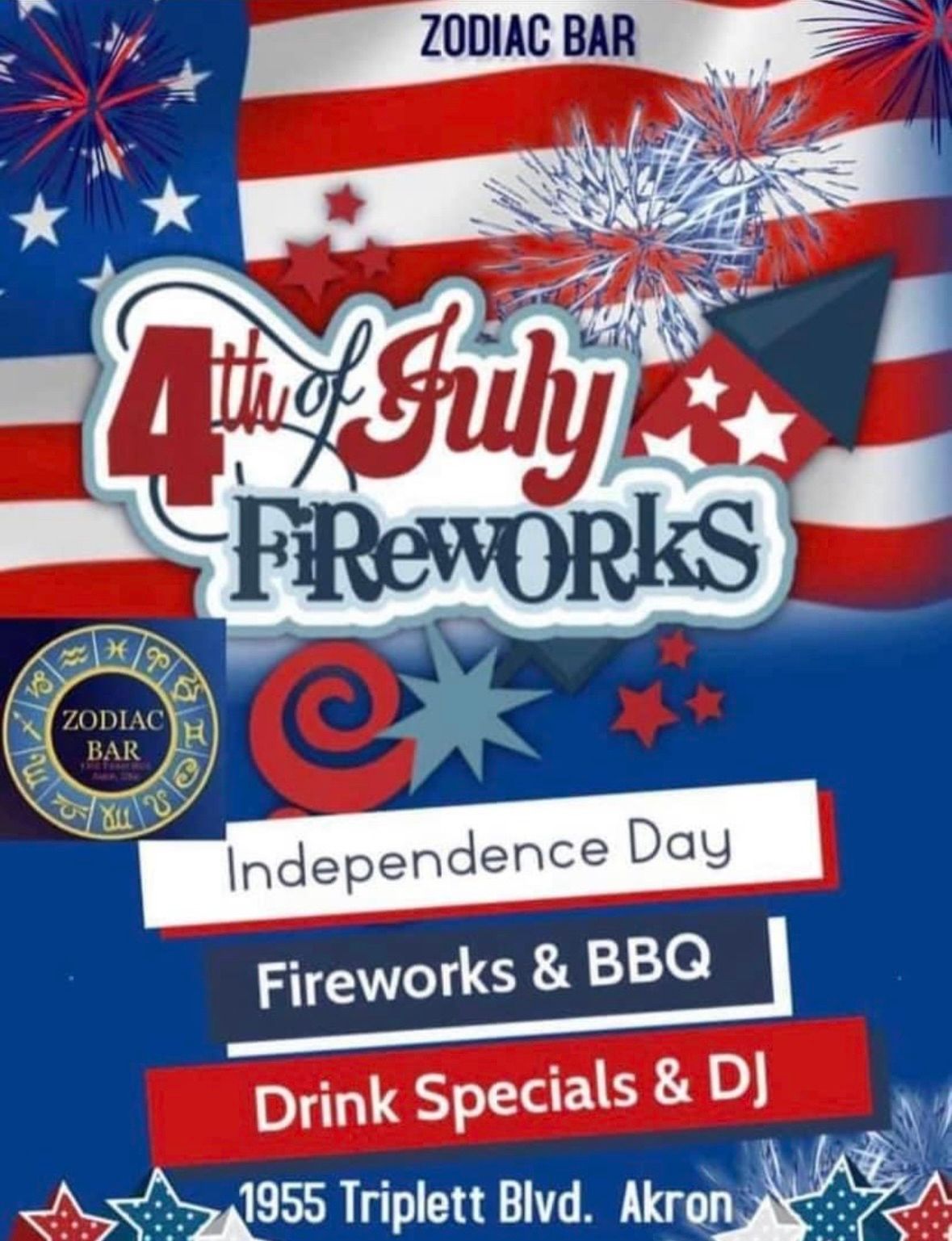 Zodiac Bar 4th of July Fireworks\/Party on the Patio