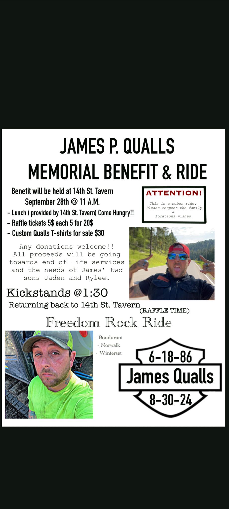 Freedom Rock Ride for James Qualls