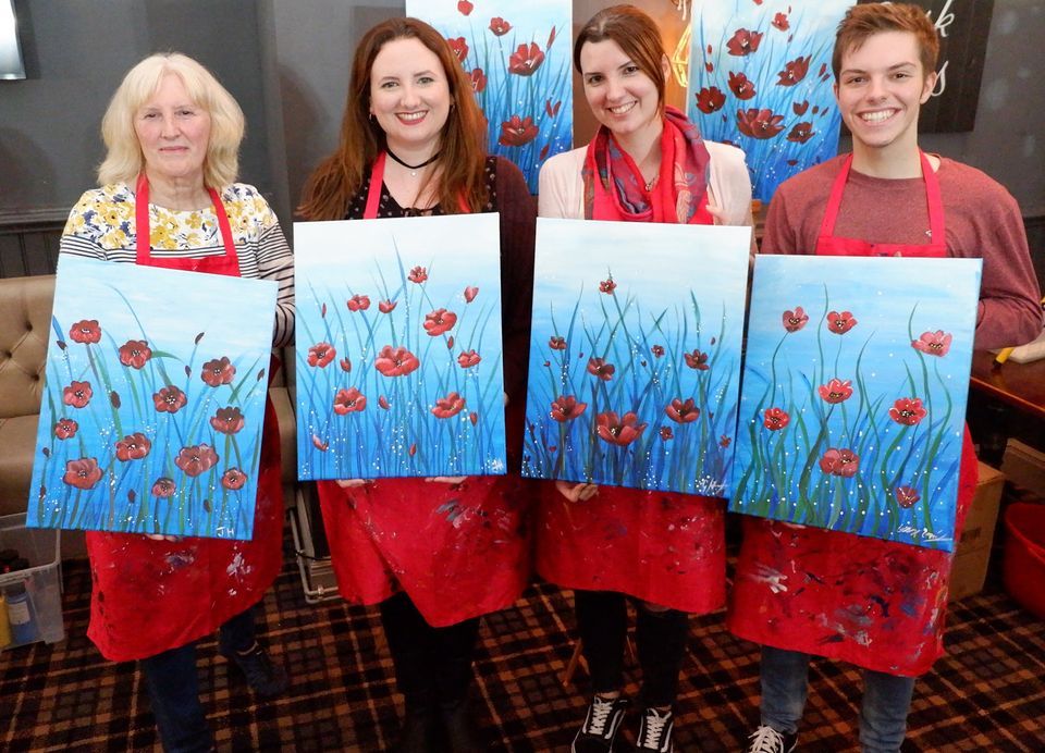 Join Brush Party to paint 'Poppy Burst' - Chiswick