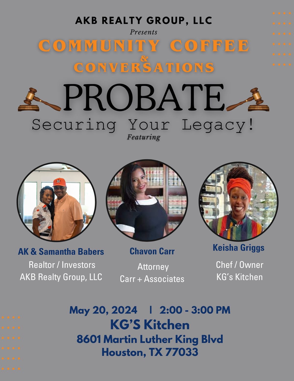 Community Coffee & Conversations: Probate Securing Your Legacy!