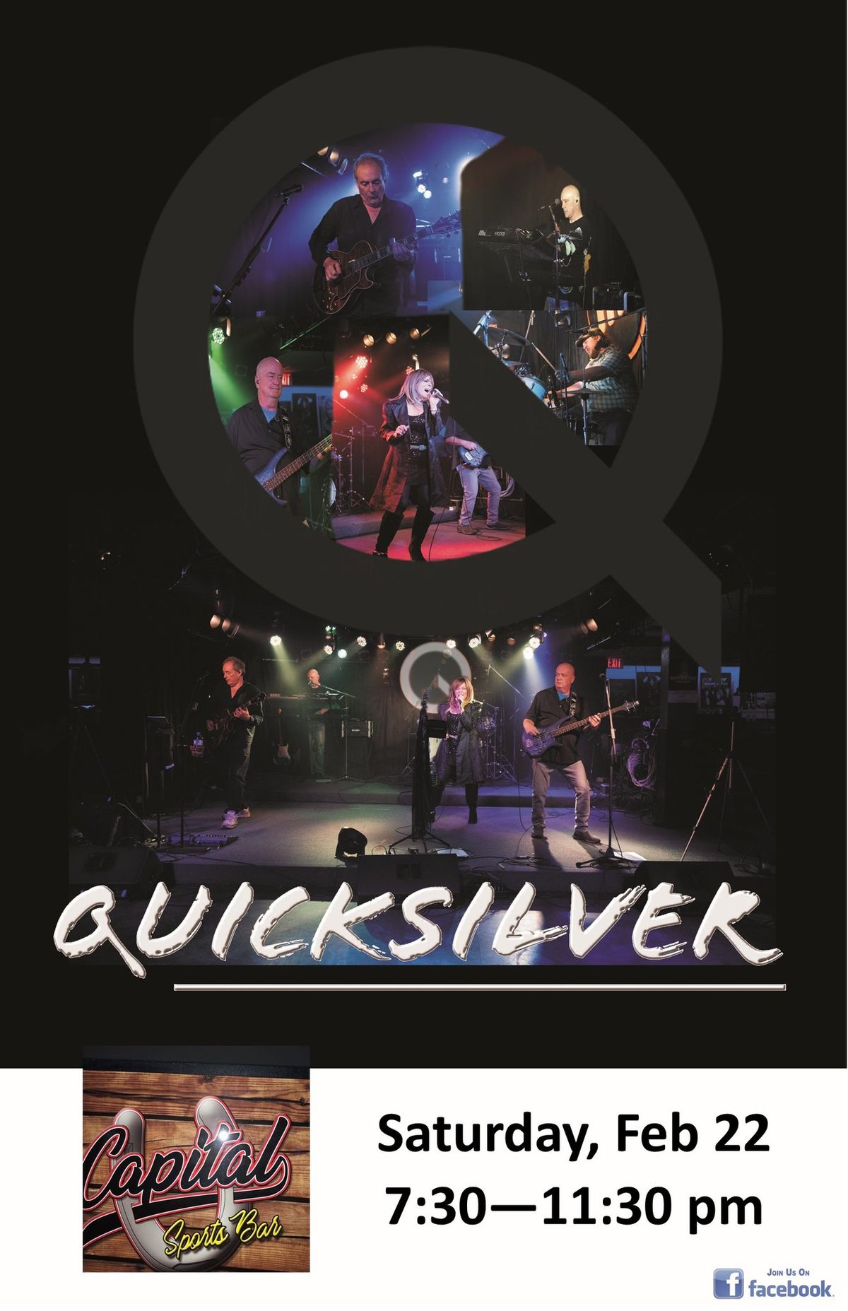 QuickSilver returns to rock the Capital Sports Bar - Sat!