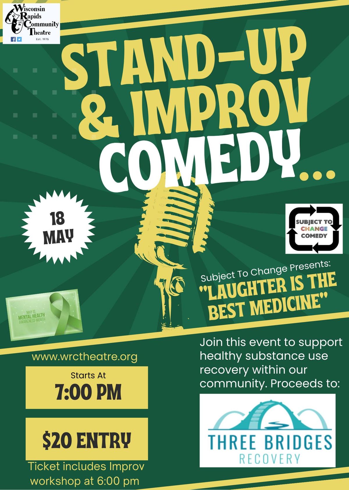 WRCT Presents: Non-Profit Fundraiser with Subject to Change Comedy