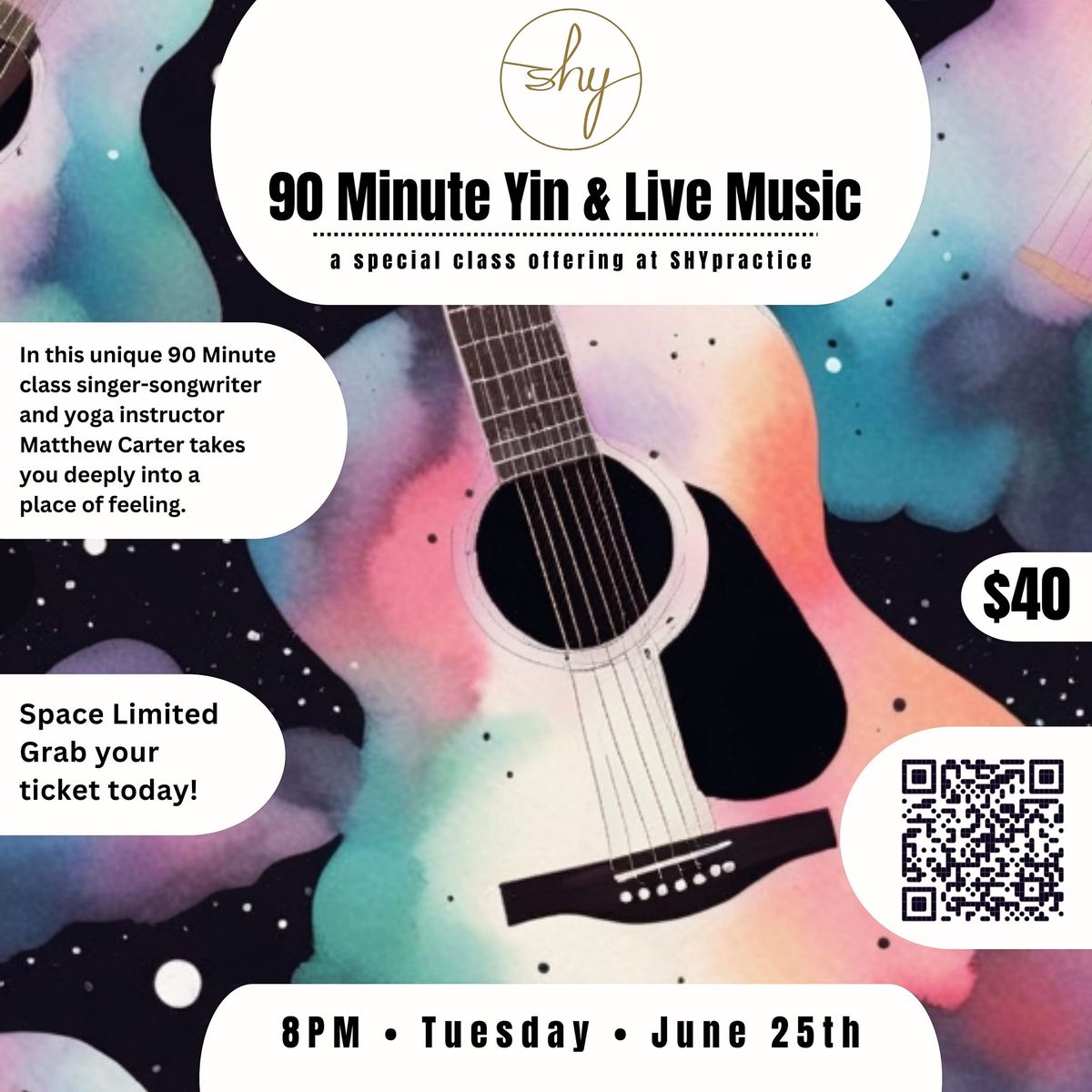 Yin & Live Music by Matt(90 min)