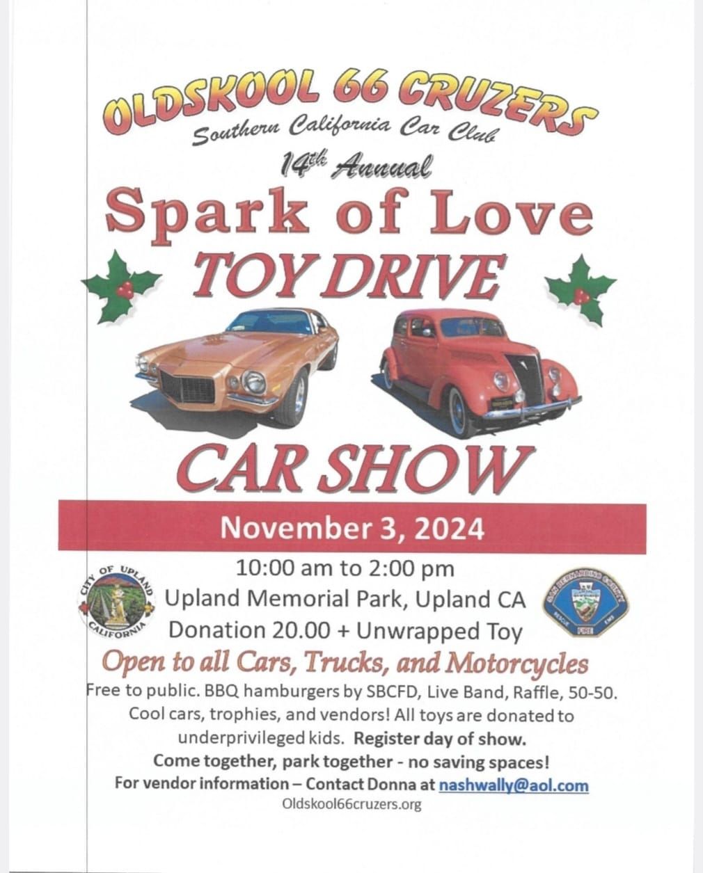 OldSkool 66 Cruzers Spark of Love Toy Drive and Car Show