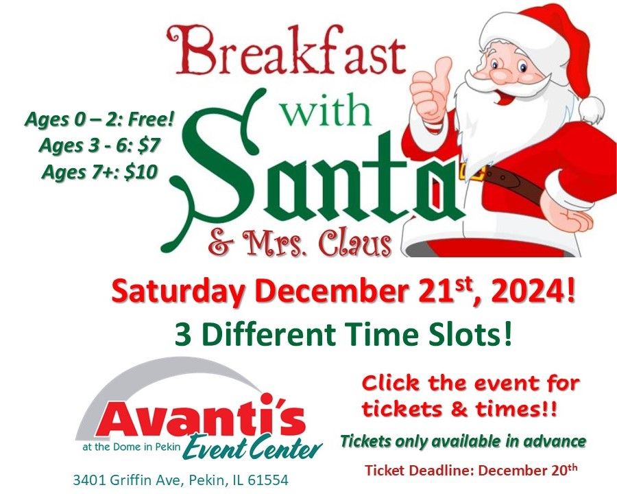 Breakfast with Santa! 3 Time Slots Available