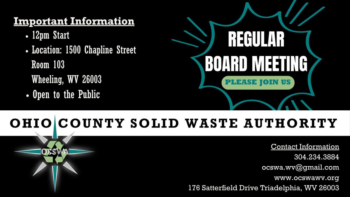 OCSWA Regular Monthly Board Meeting: October 2024