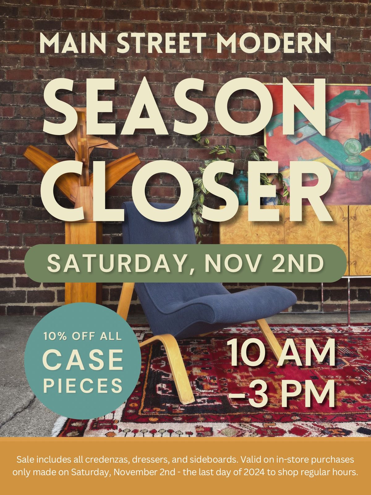 Main Street Modern Season Closer + SALE! 