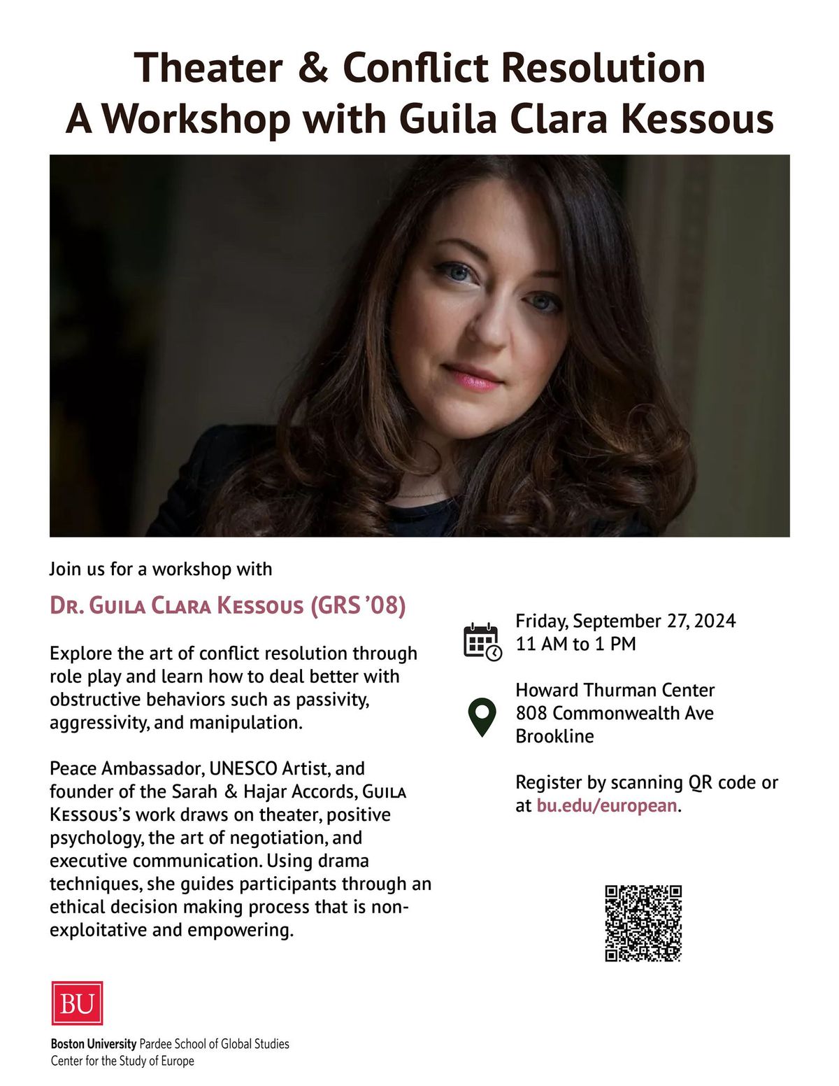 Theater & Conflict Resolution: A Workshop with Dr. Guila Clara Kessous