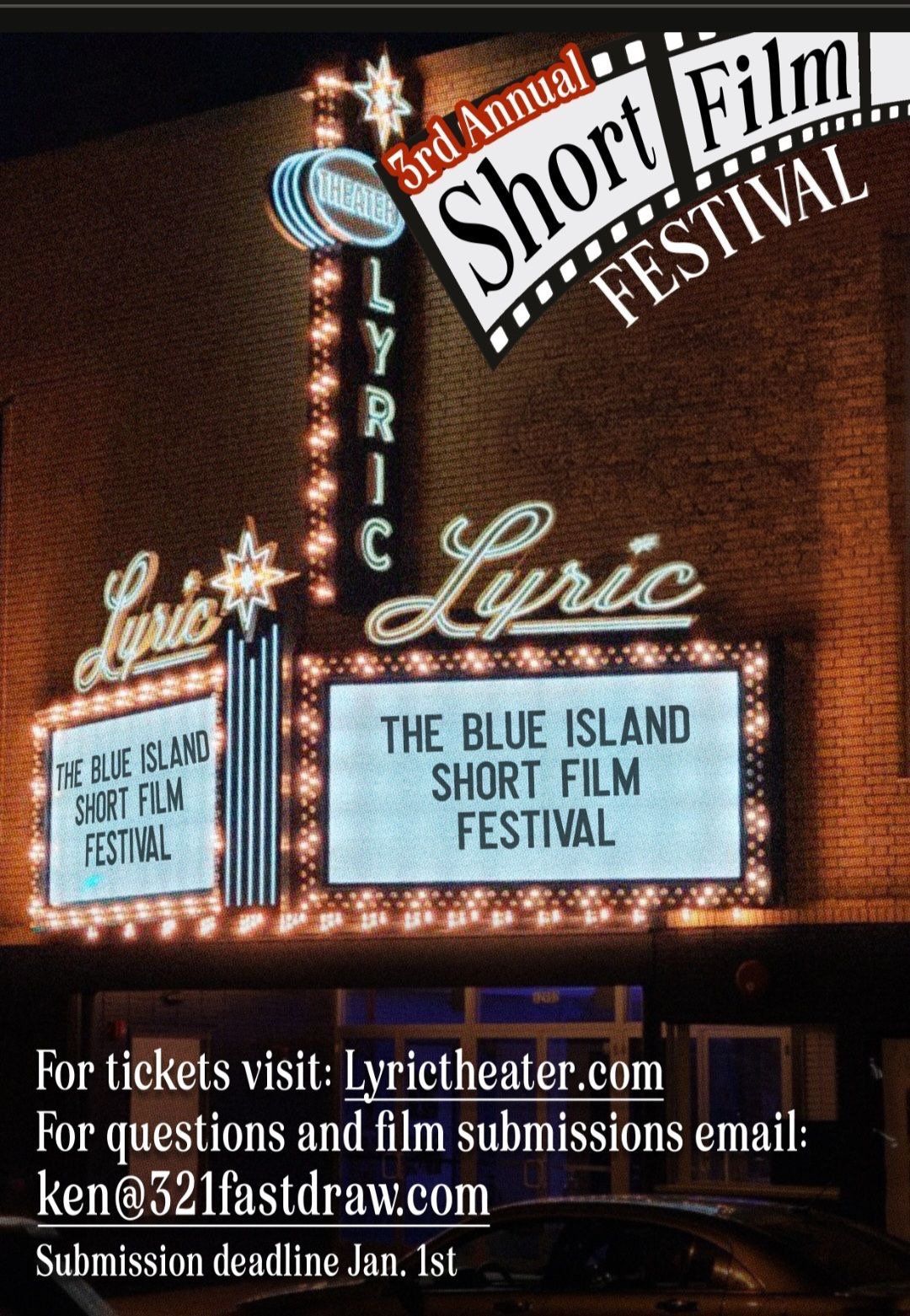 Third Annual Blue Island Short Film Festival - Thur., 4\/10, Doors open 4 p.m., Show at 5 p.m. 