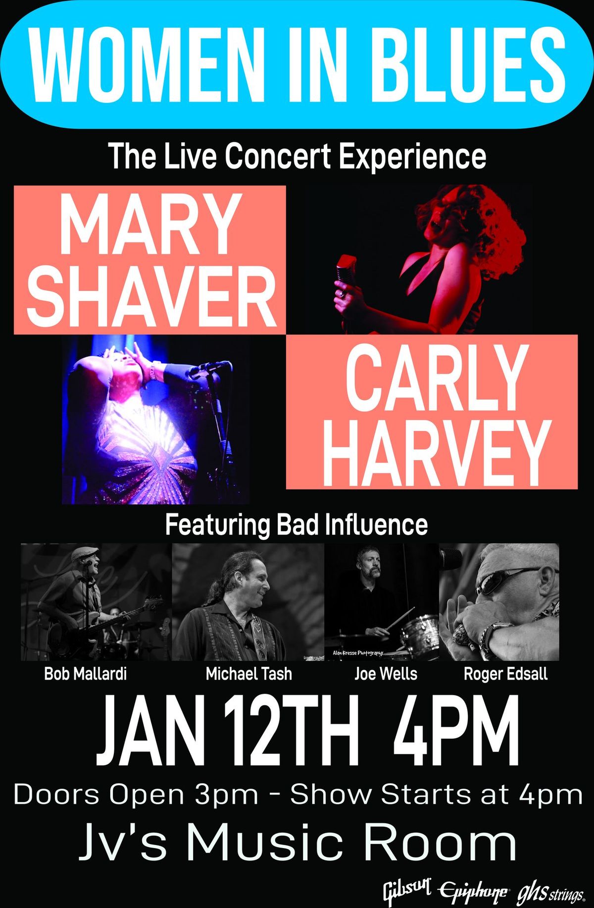 Special Sunday Afternoon Show - Women in Blues with Carly Harvey & Mary Shaver at JV's